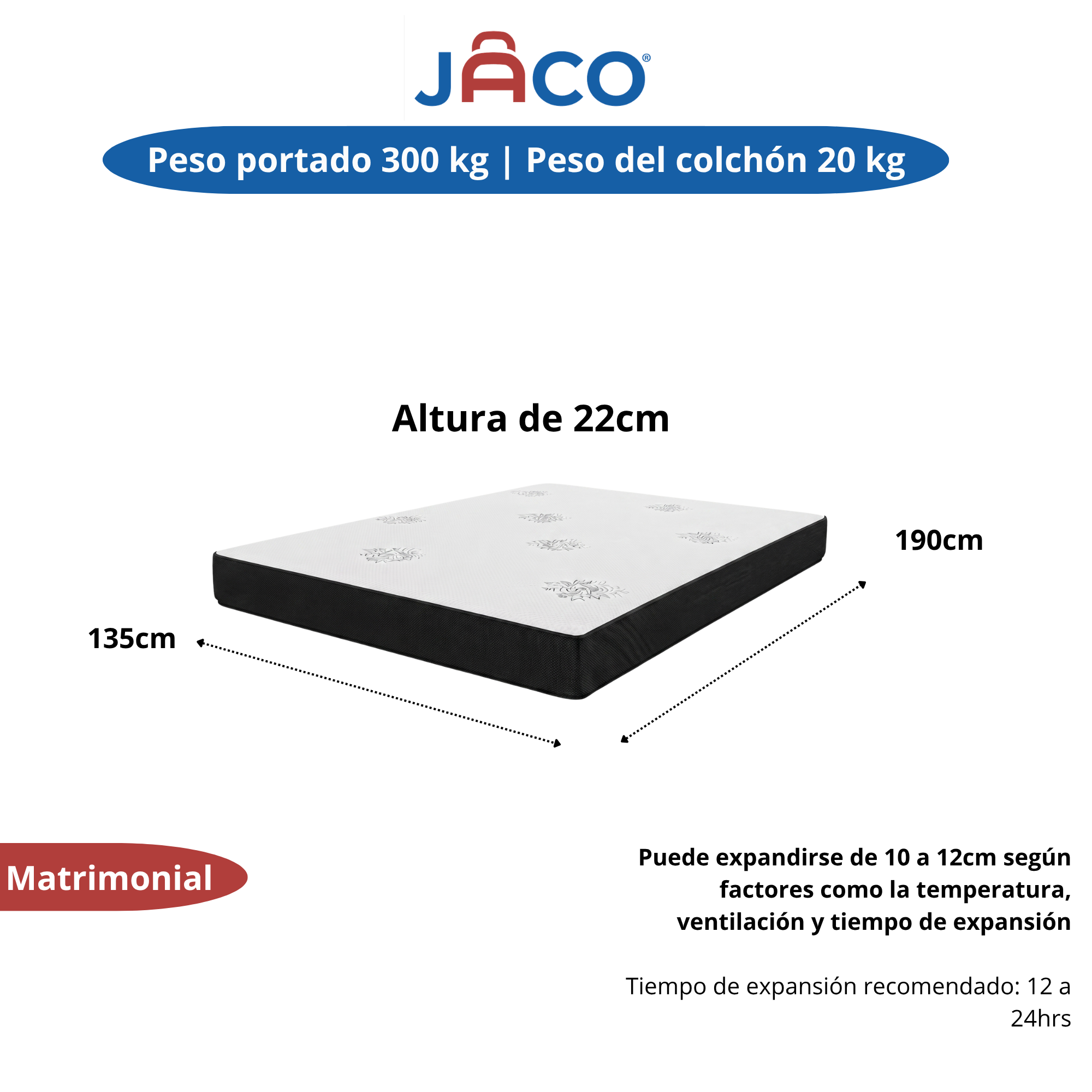 Colchon en caja Comfort plus color Blanco