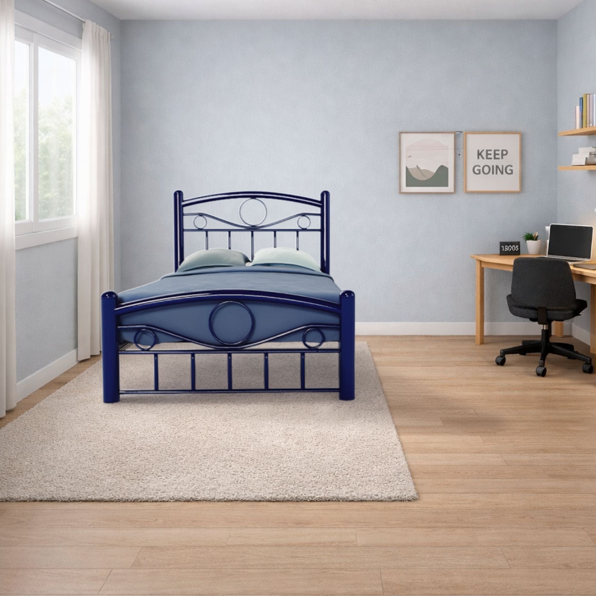 Cama Individual Monaco color Azul