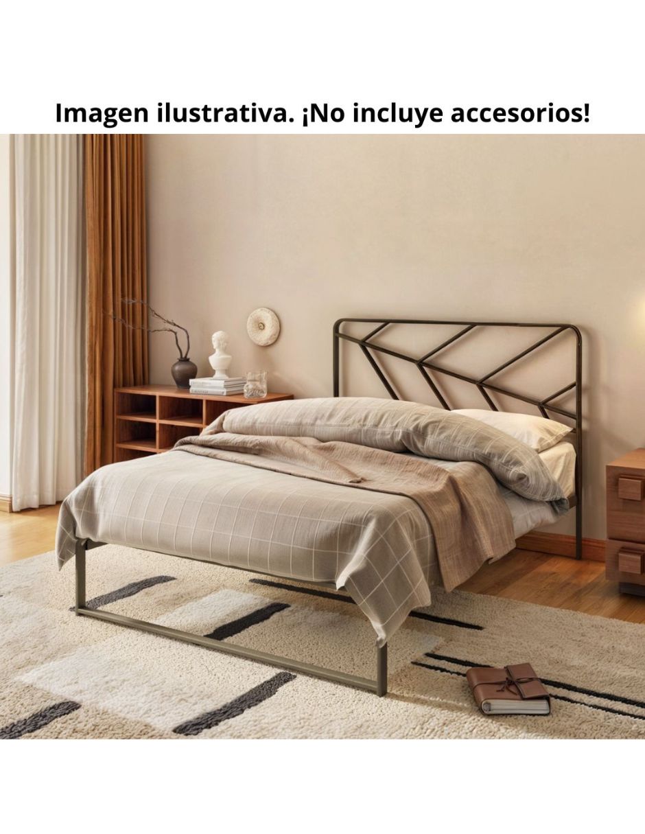 Cama  Matrimonial Gante color Gris Oxford