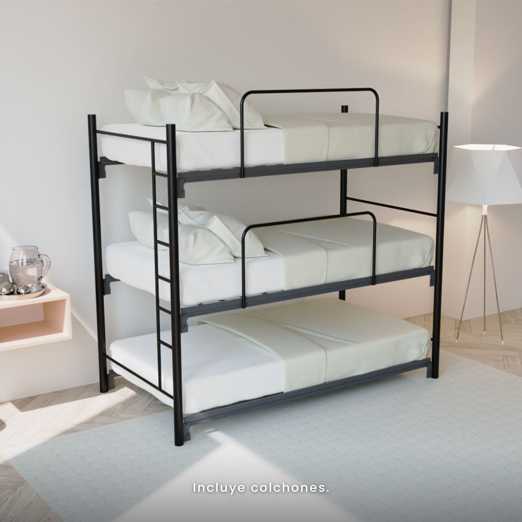Litera Triple Individual Colonia color Negro