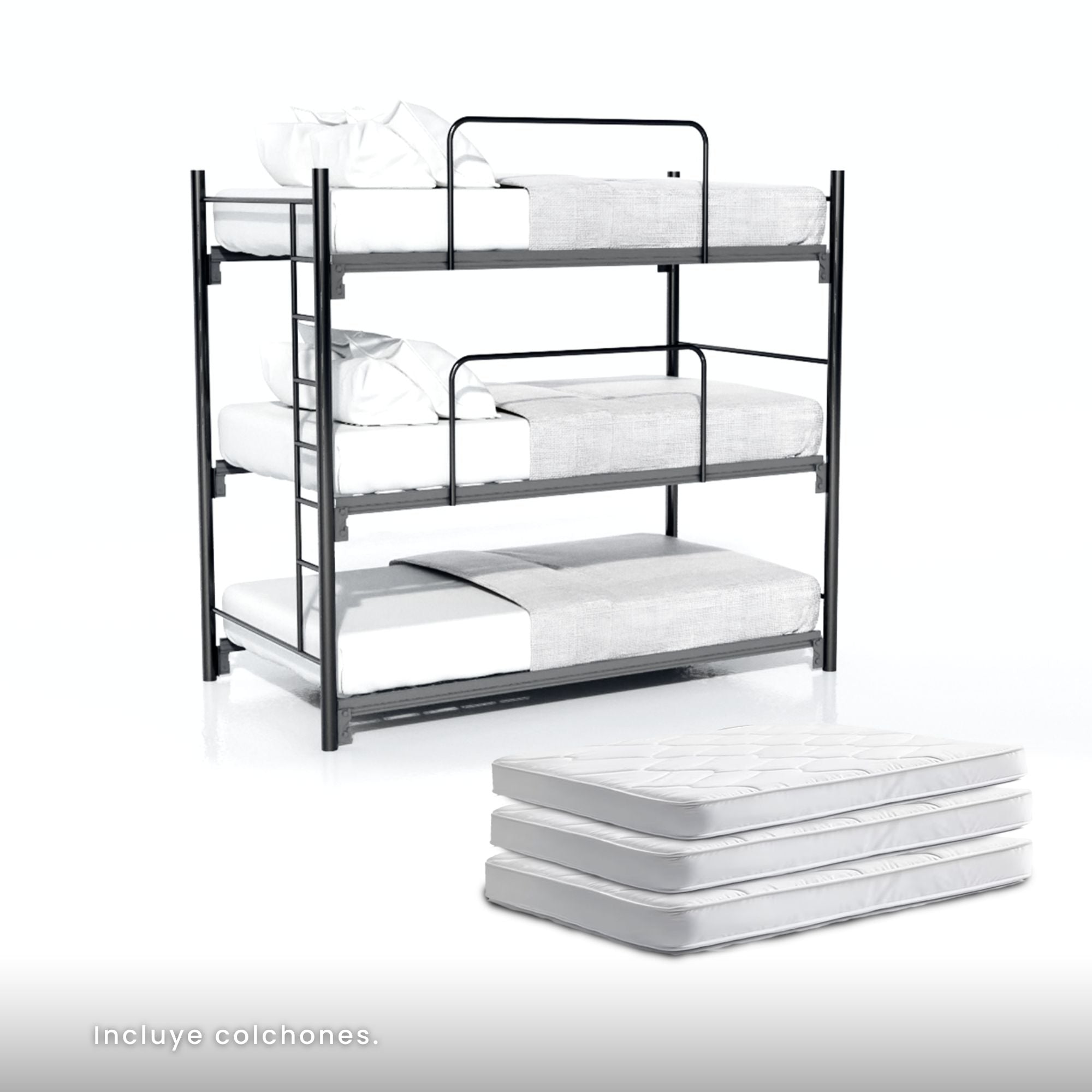 Litera Triple Individual Colonia color Negro