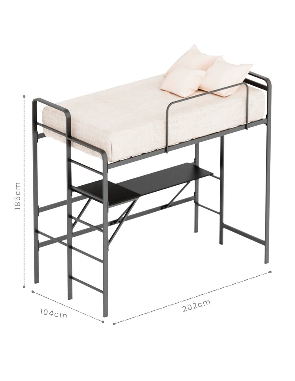 Litera Escritorio Individual Isabella color Gris