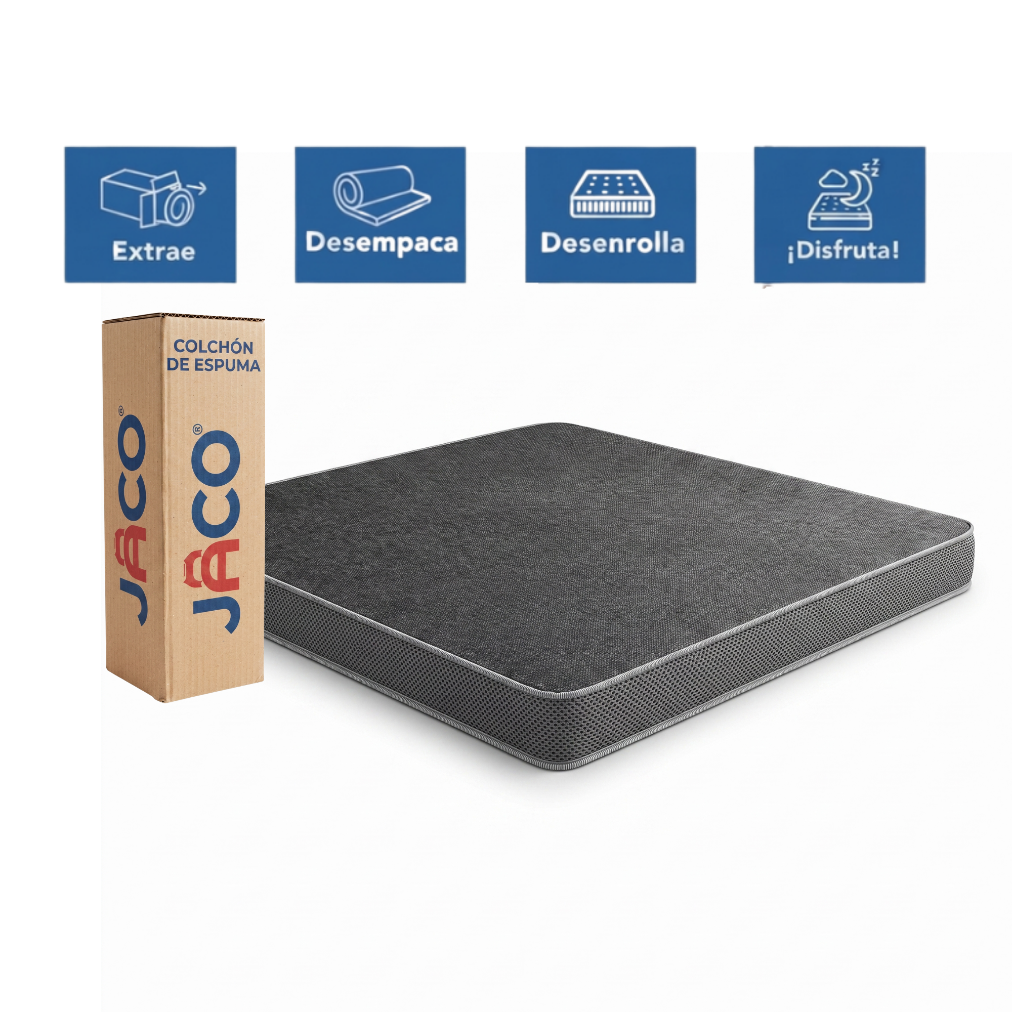 Colchon en caja Essential core color Negro