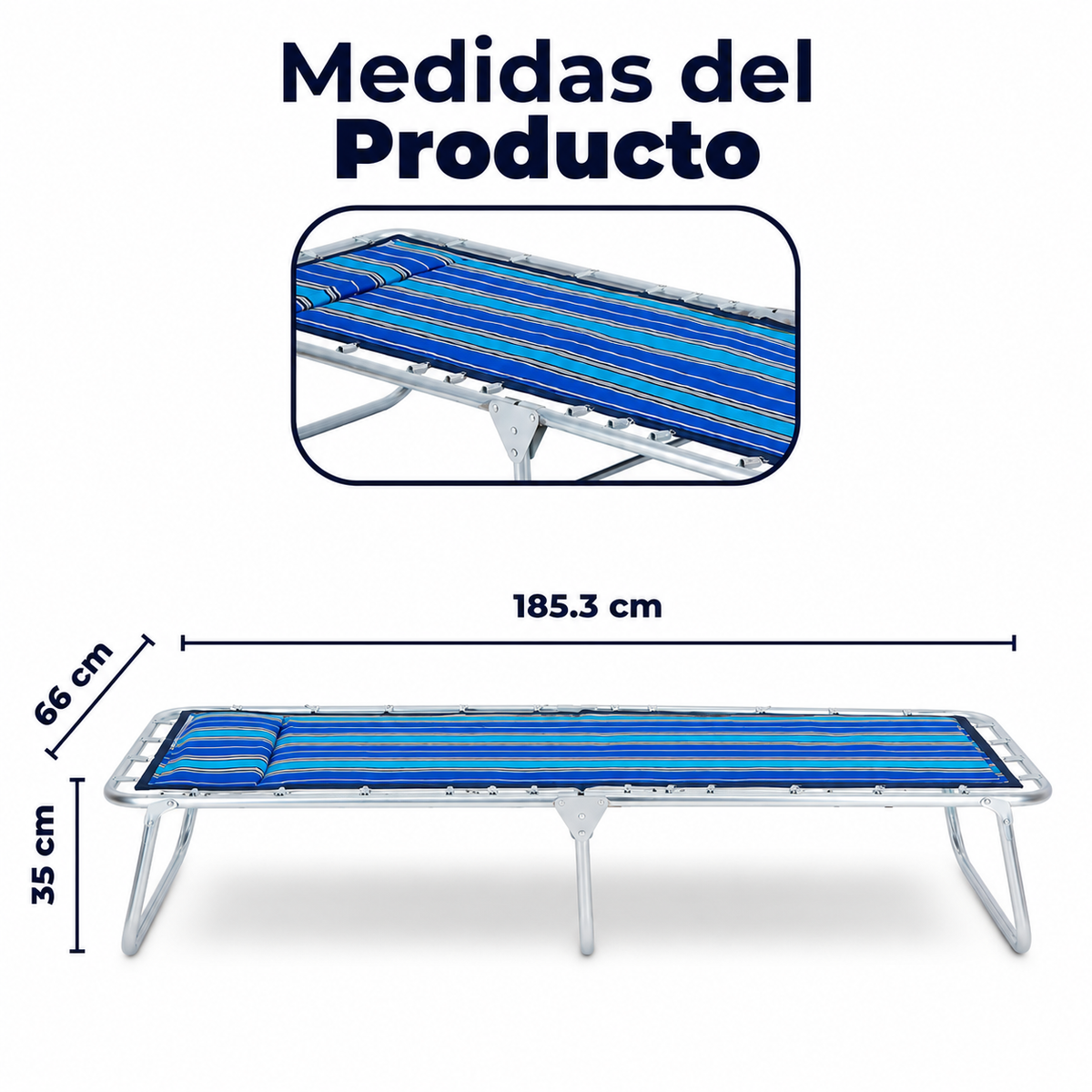 Catre Individual Benedict color Azul