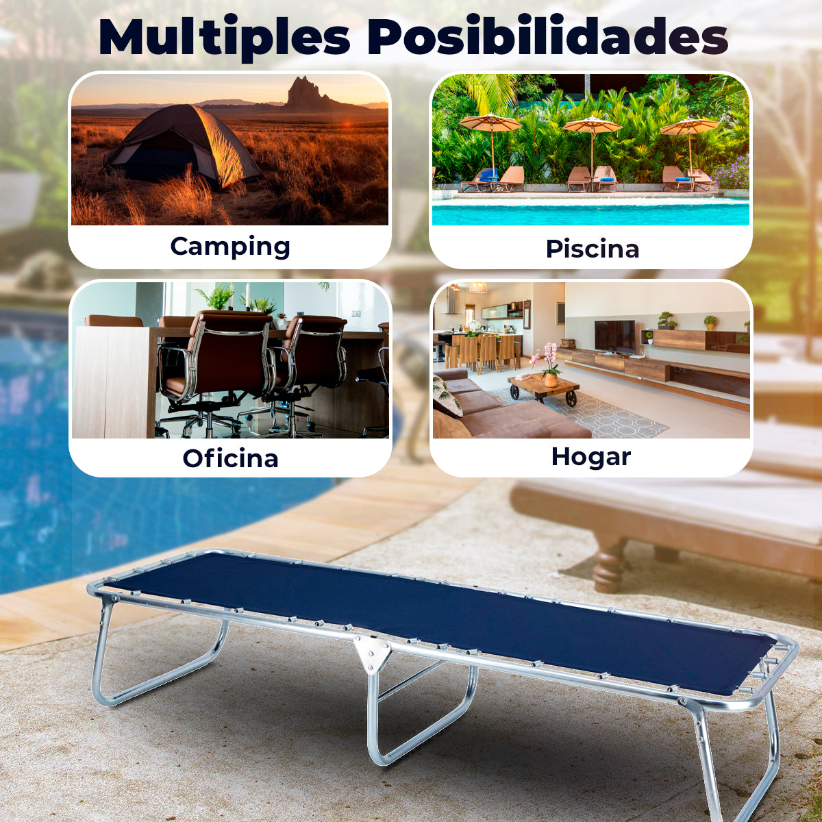 Catre Individual Guevara color Azul