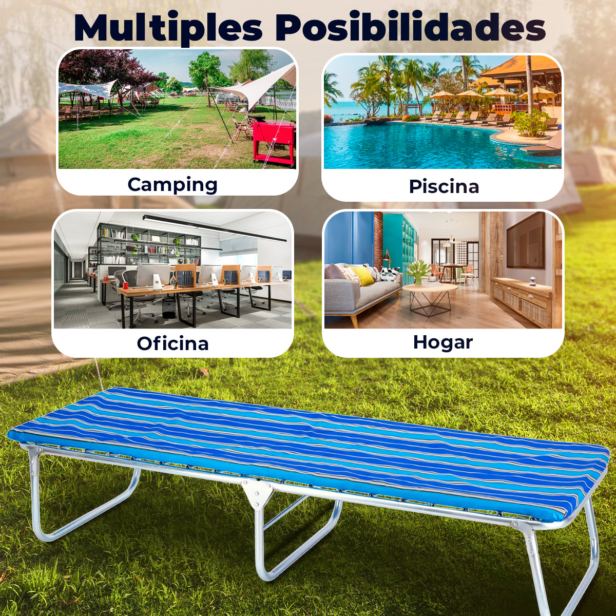 Catre Individual Colin color Azul