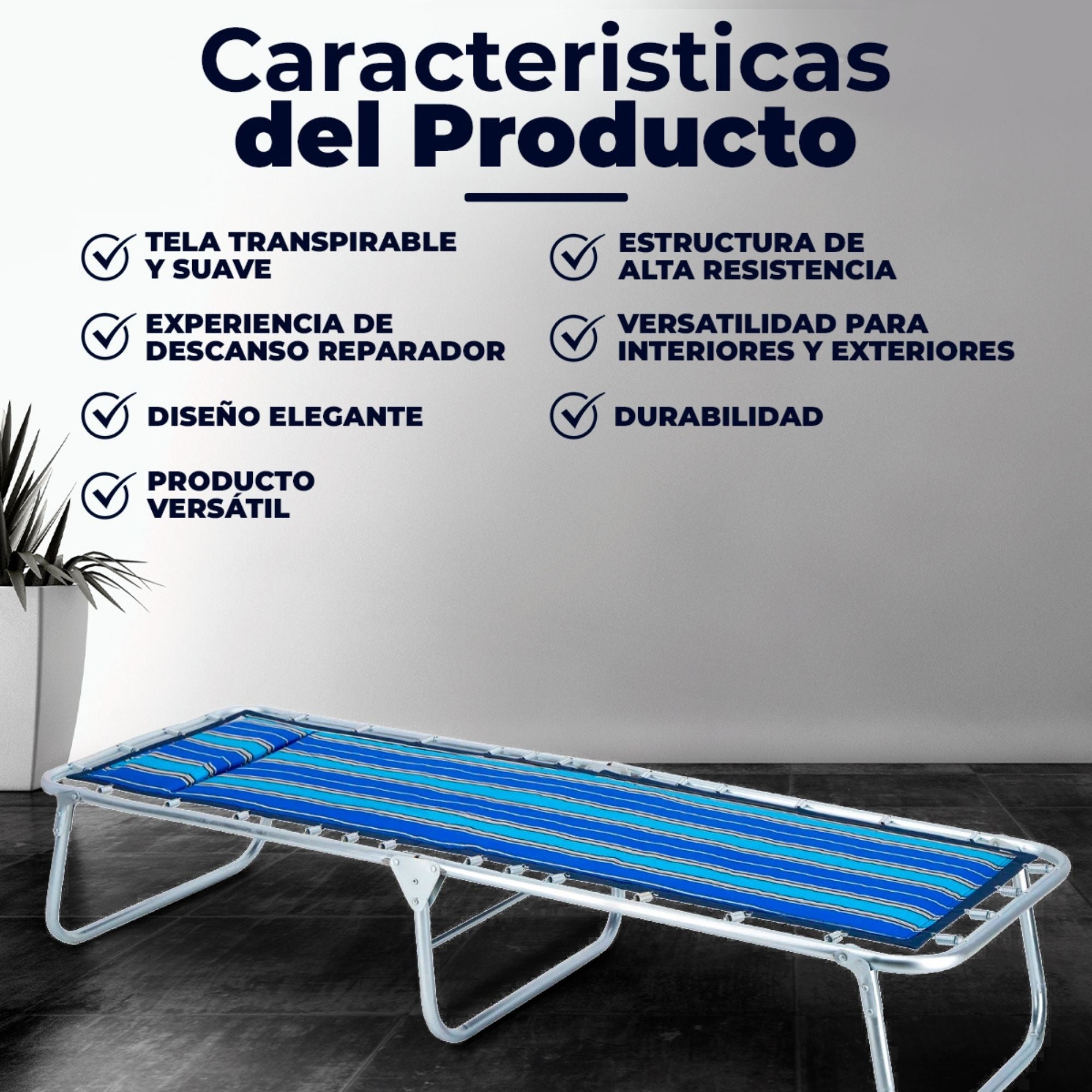 Catre Individual Benedict color Azul