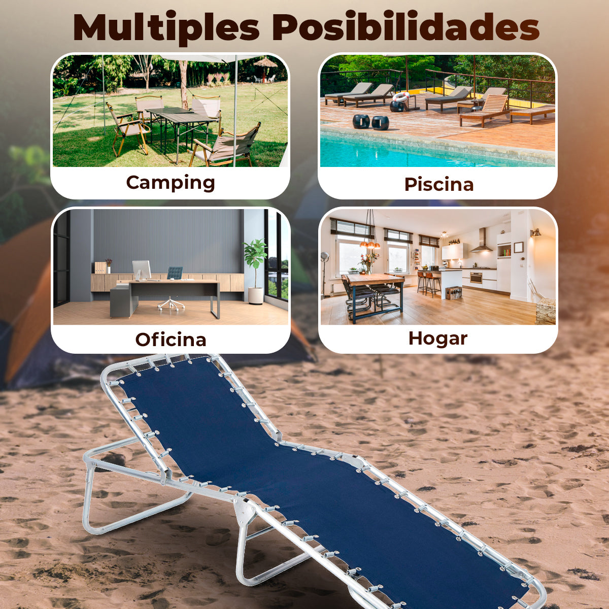 Catre Individual Anthony color Azul Marino