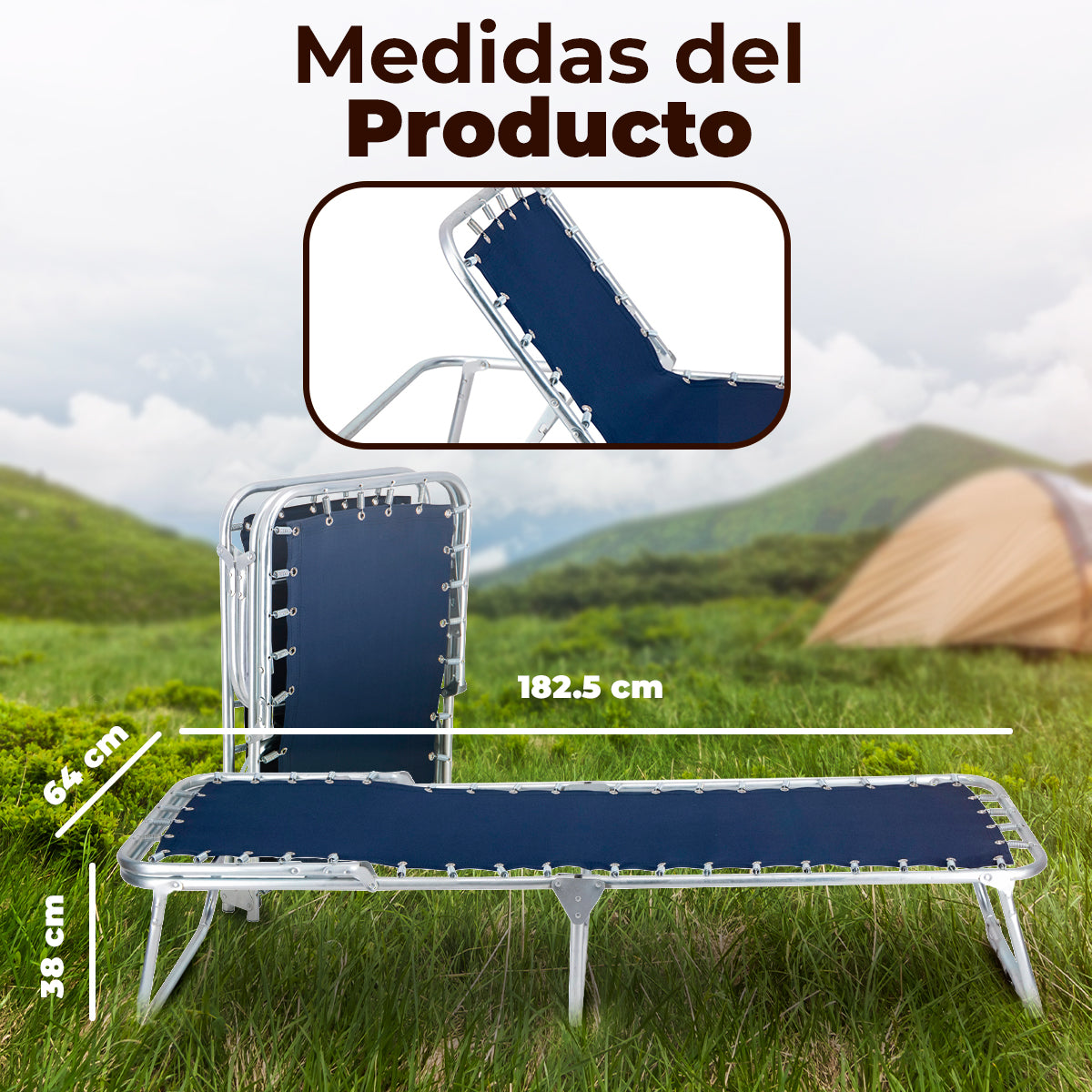 Catre Individual Anthony color Azul Marino