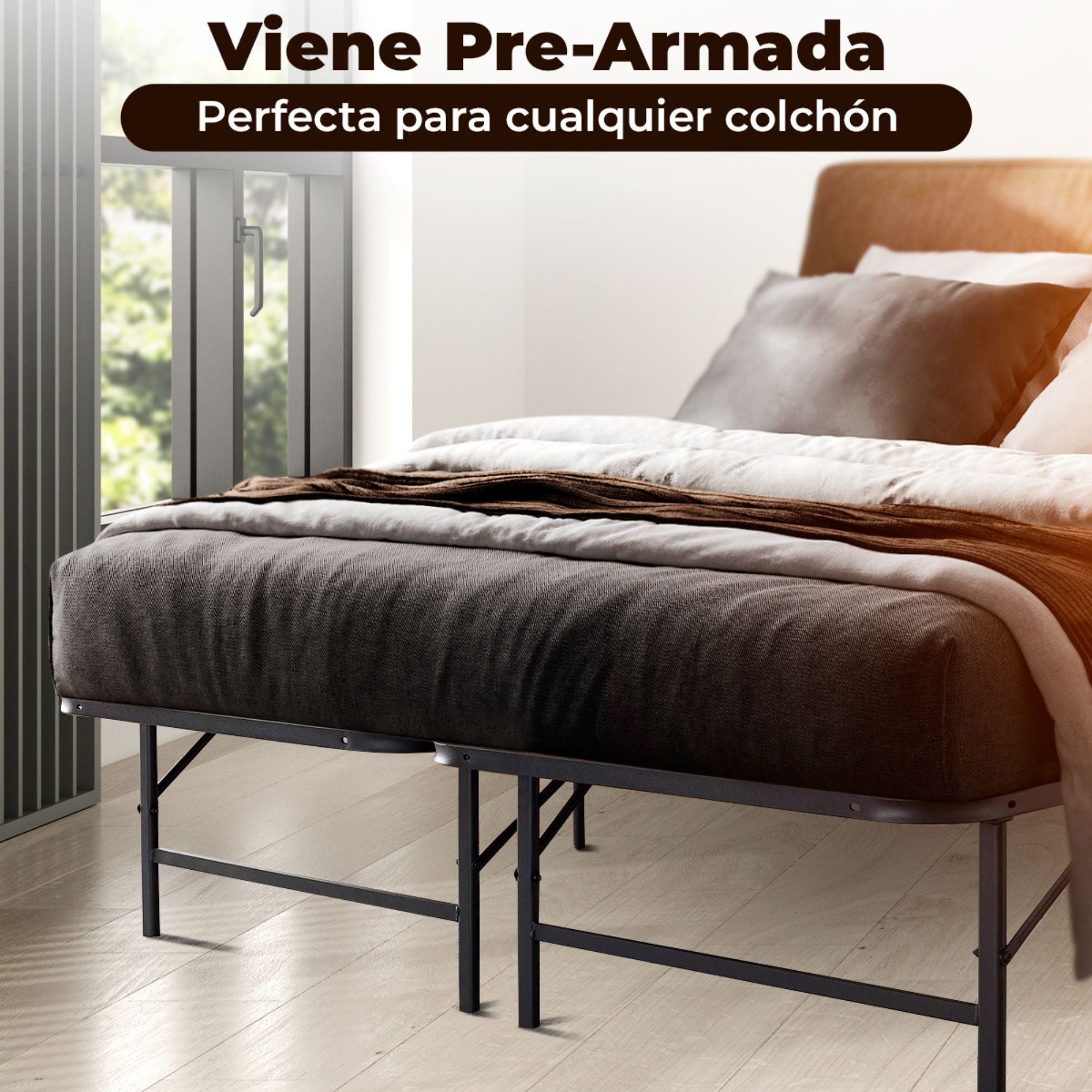 Base Plegable Matrimonial Lucy color Negro