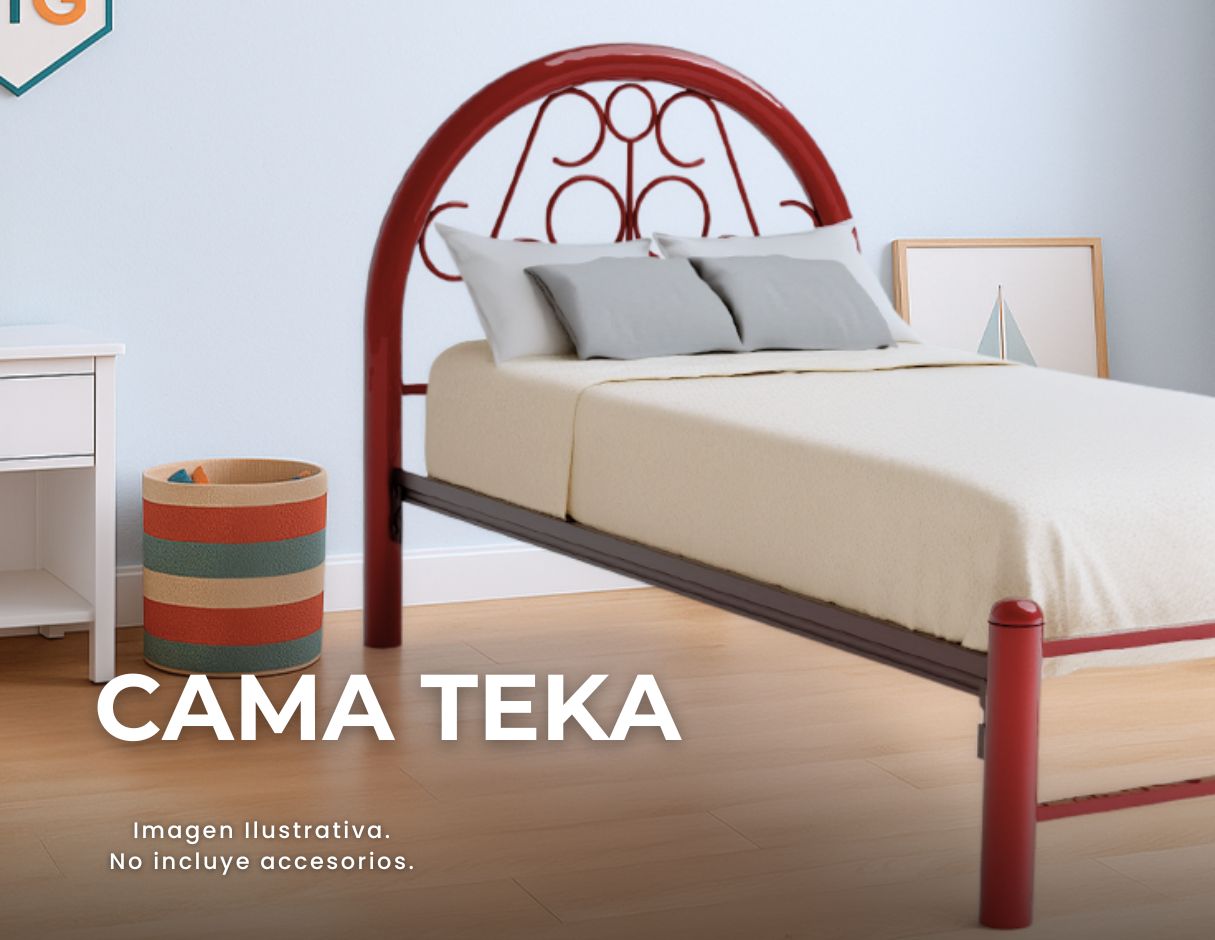 Cama Matrimonial Teka color Rojo