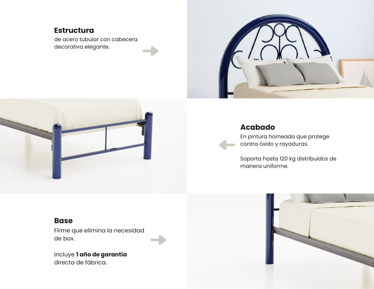 Cama Matrimonial Teka color Azul