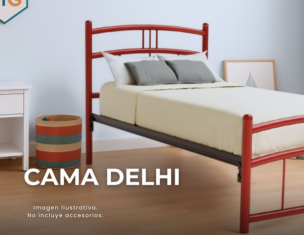Cama Individual Delhi color Rojo