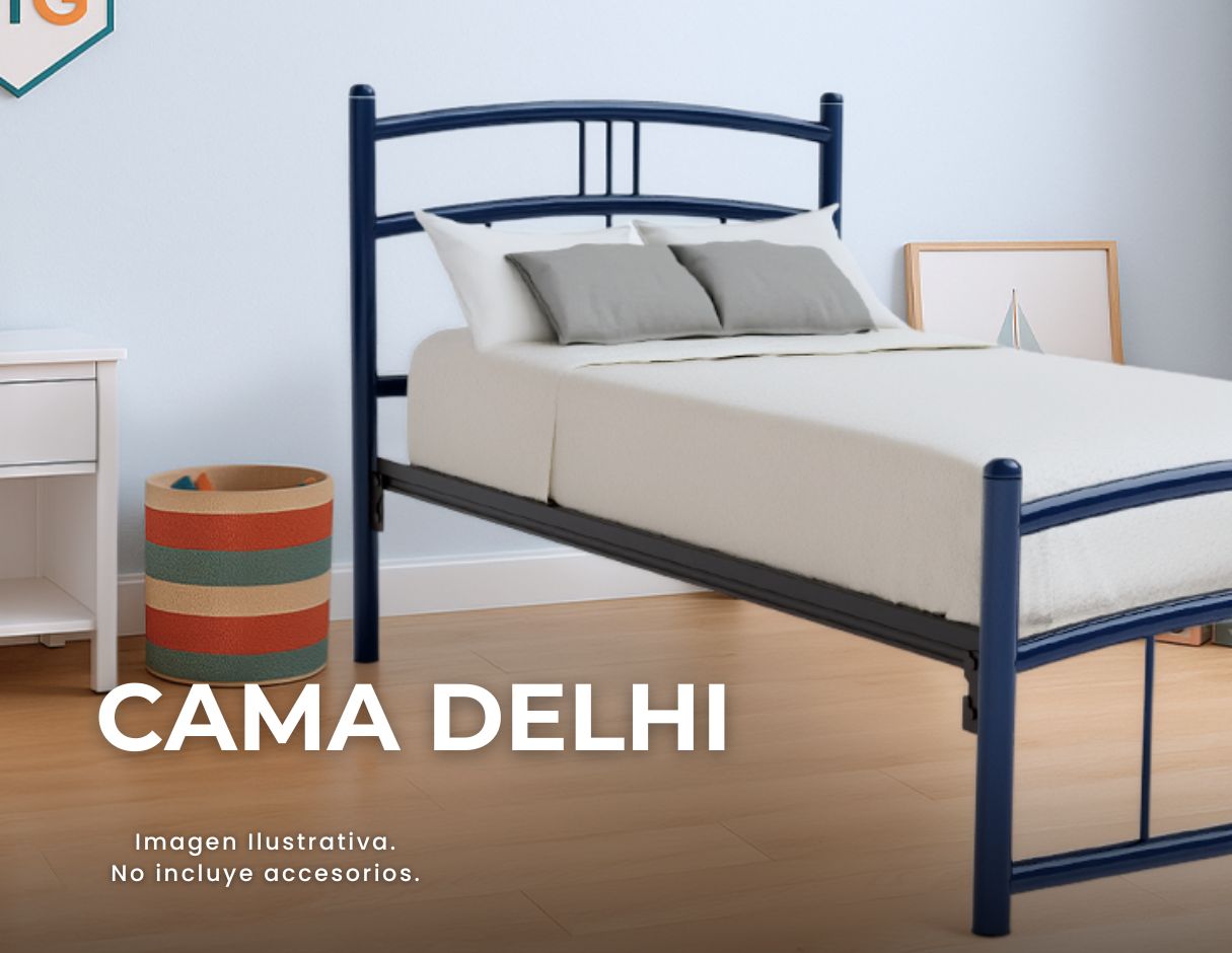 Cama Matrimonial Delhi color Azul