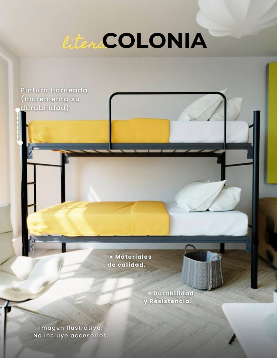 Litera  Matrimonial  Colonia color Negro