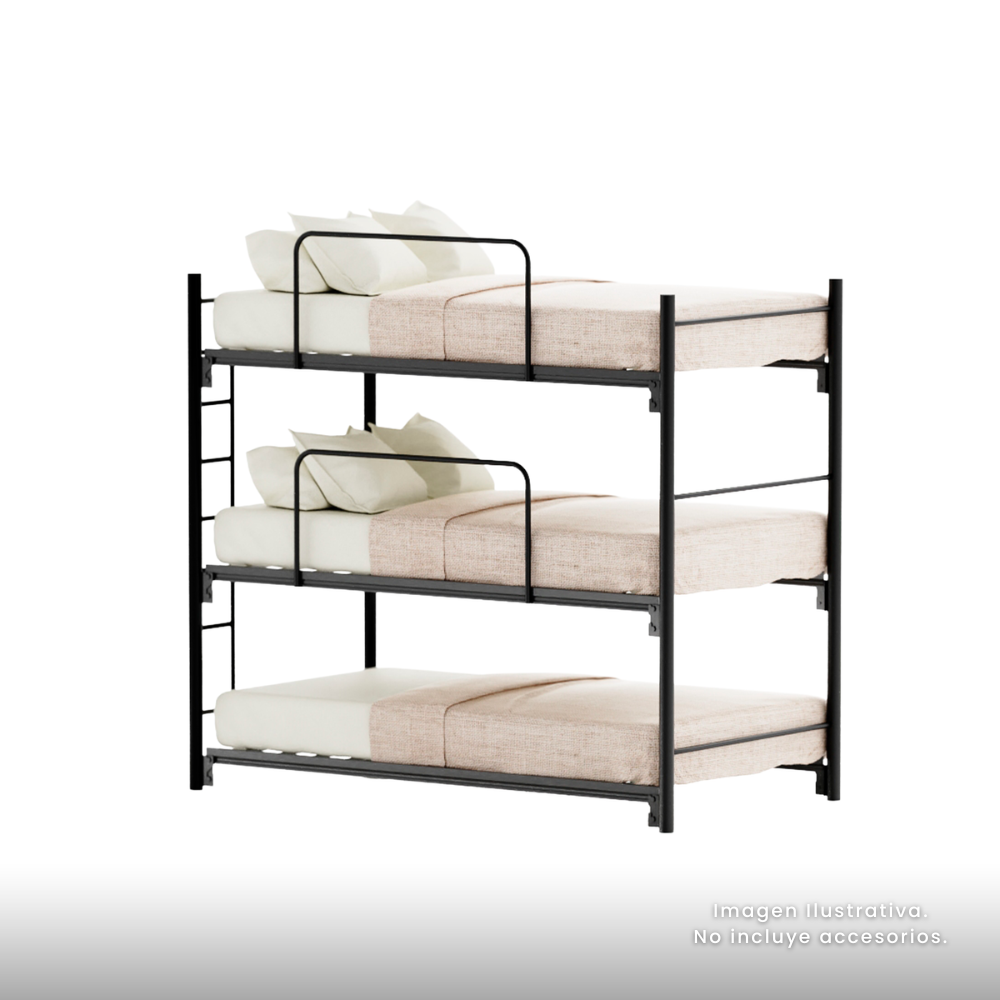 Litera Triple Individual Colonia color Negro