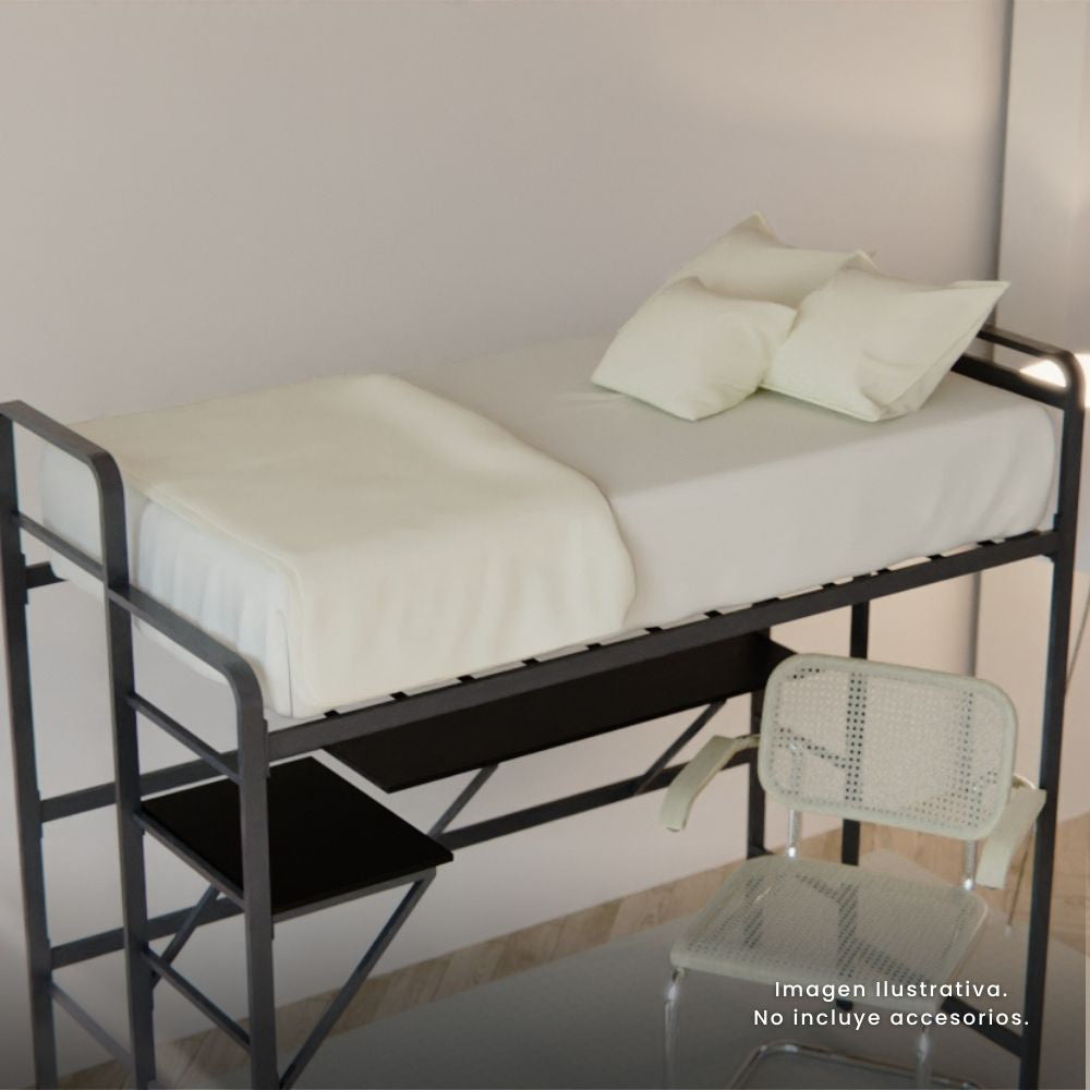 Litera Escritorio Individual Isabella color Gris