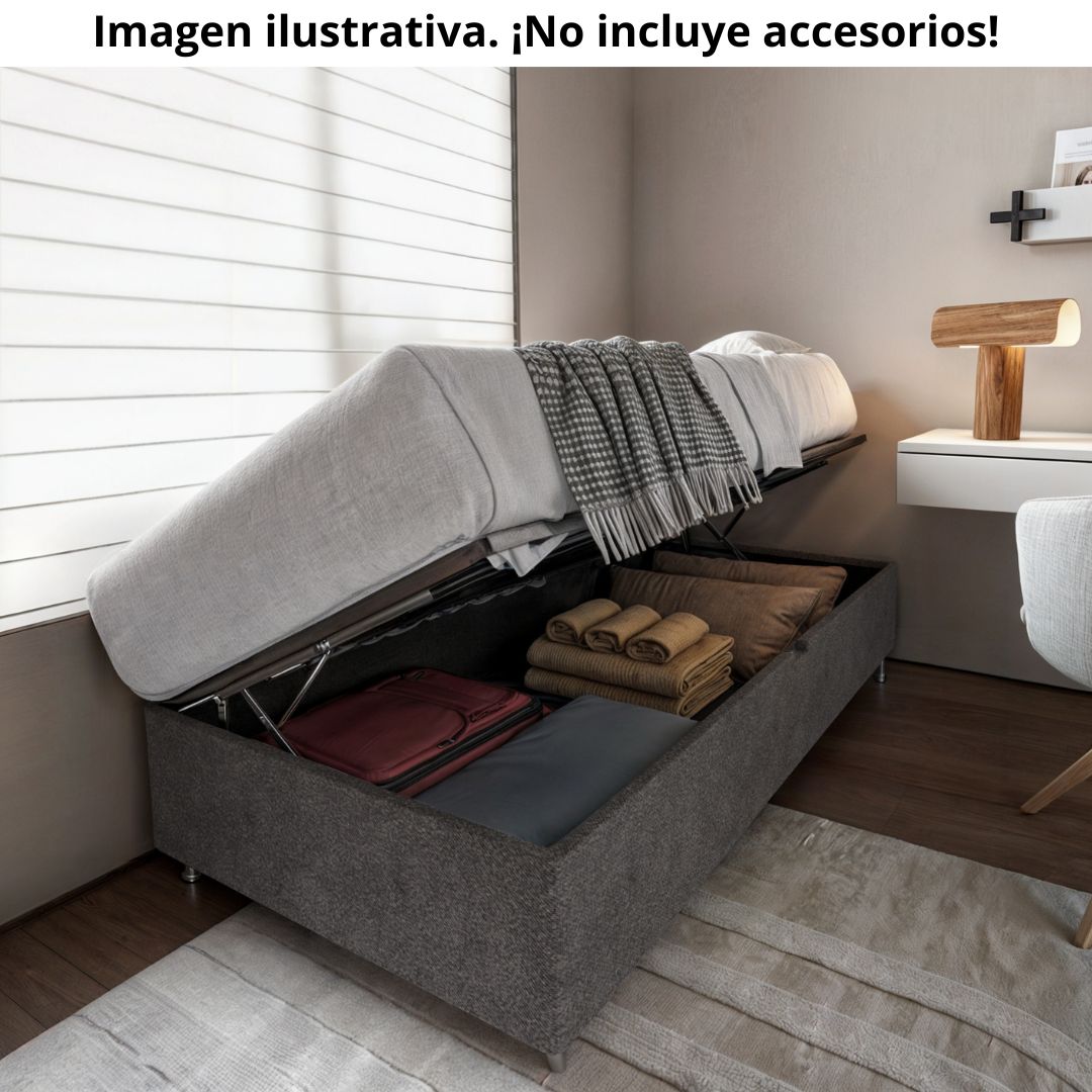 Cama Baul Individual Jhonson color Gris Oxford