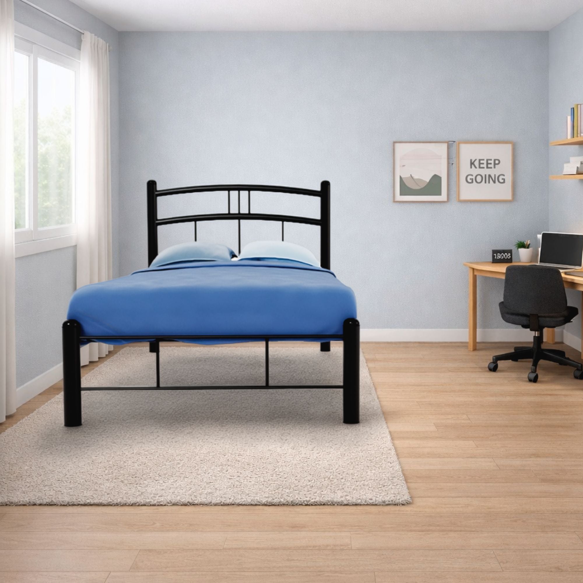 Cama Individual Bombay color Negro