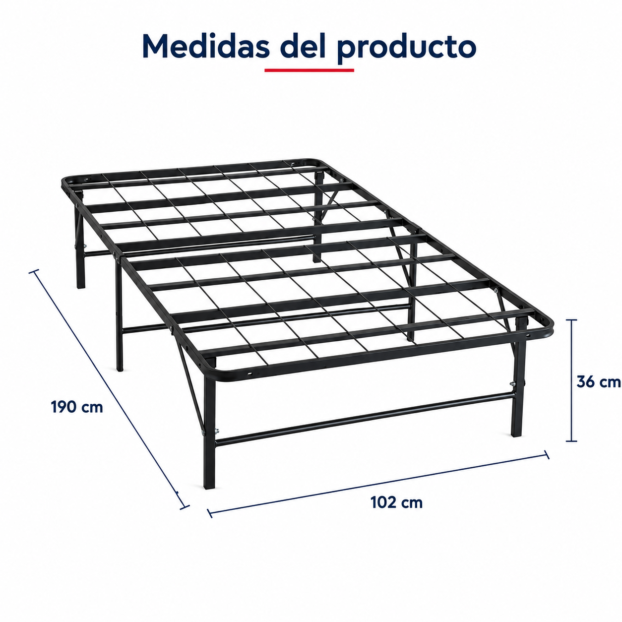 Base Plegable Individual Scar color Negro