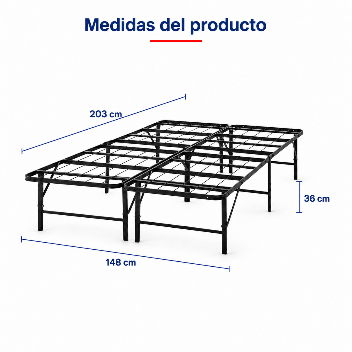 Base Plegable Queen Elizabeth color Negro