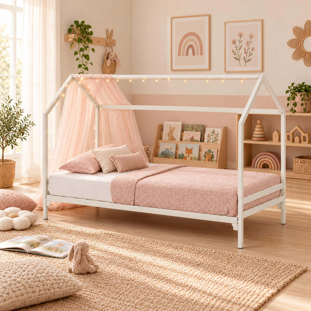 Cama Montessori Infantil Individual Luca color Beige