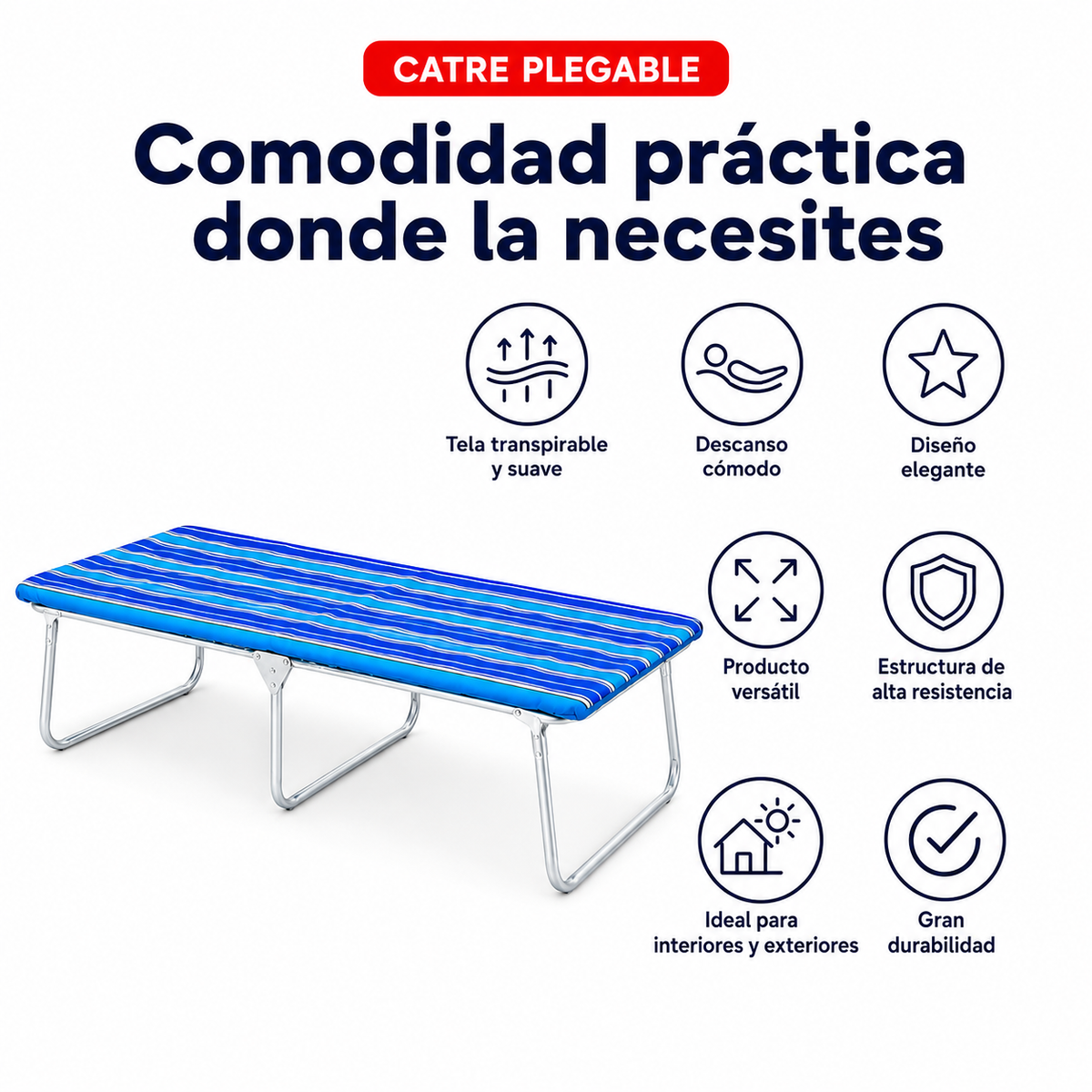 Catre Individual Colin color Azul
