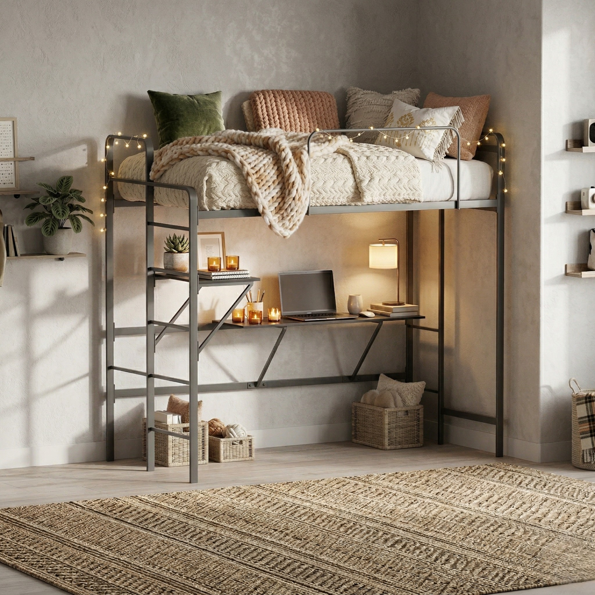 Litera Escritorio Individual Isabella color Gris