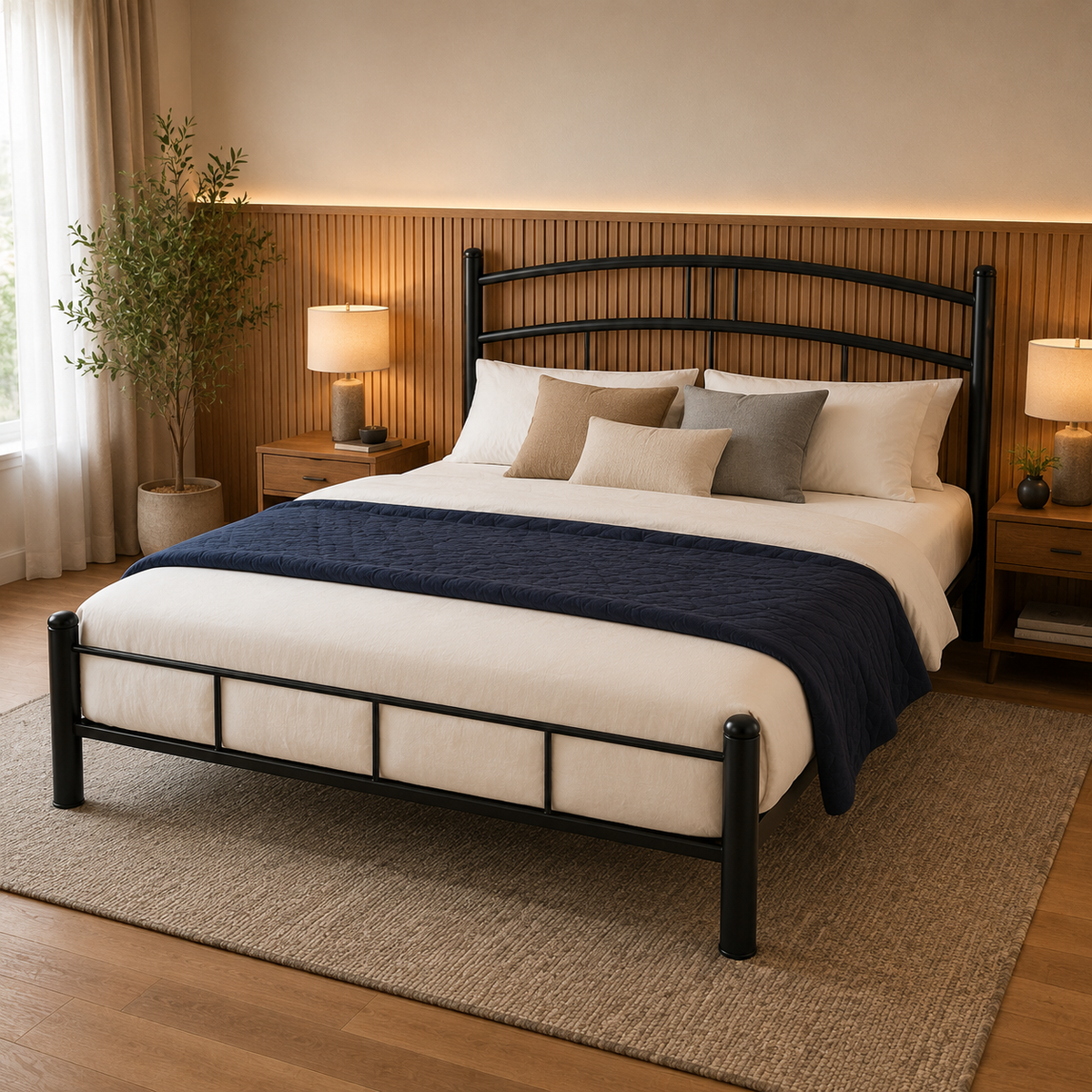 Cama Individual Bombay color Negro