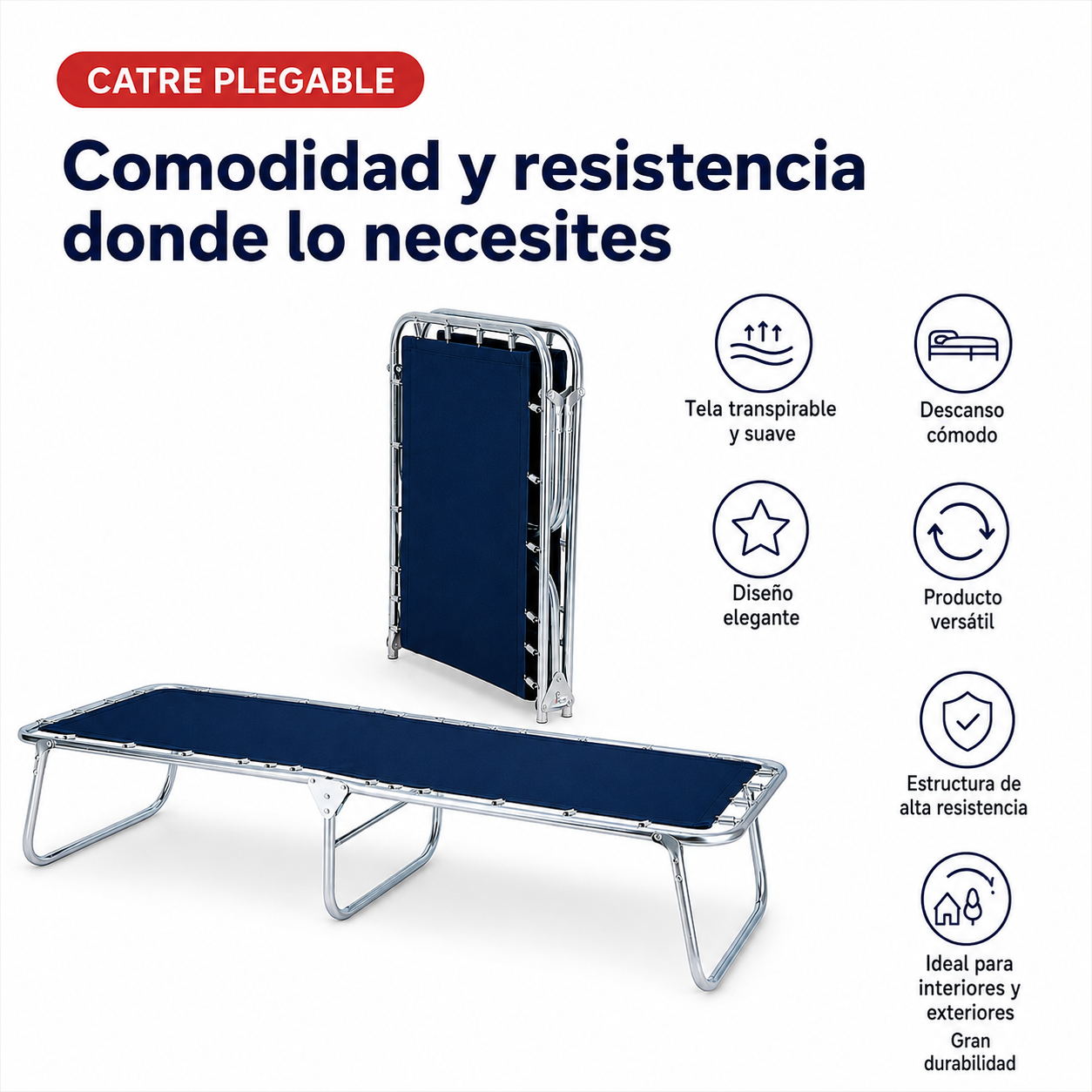 Catre Individual Guevara color Azul